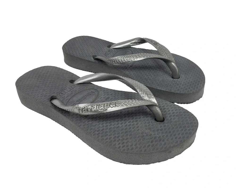 Havaianas Originals Toddler Size 10C Gray Silver Slip On Flip Flop Sandals